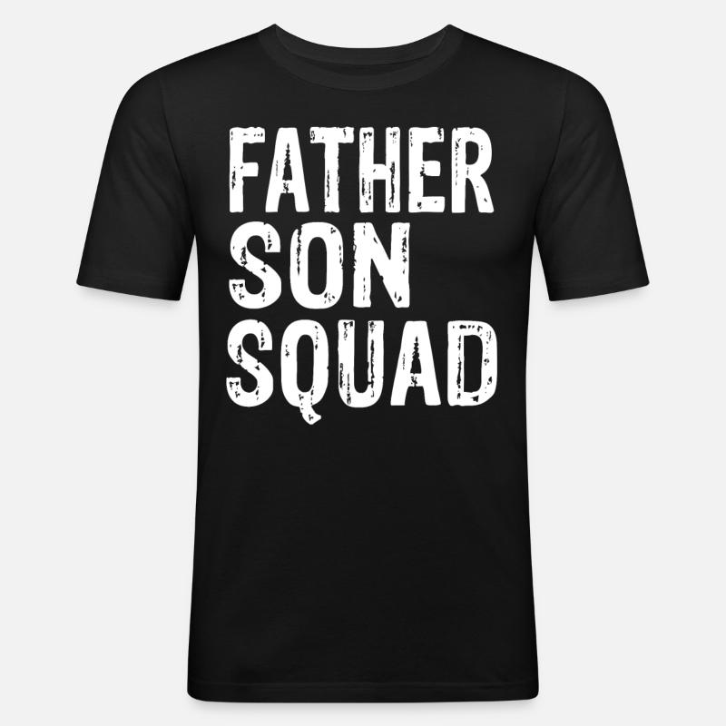 Father Son Squad - Männer Slim Fit T-Shirt - Schwarz