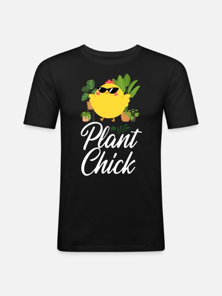 Planteelsker Hagearbeid Kyllingjente - Slim Fit T-skjorte for menn - svart