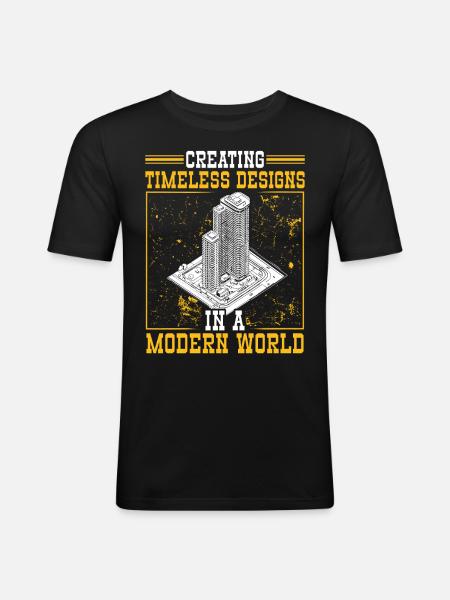 Architekt Architektur Geschenk Architekturstudent - Männer Slim Fit T-Shirt - Schwarz