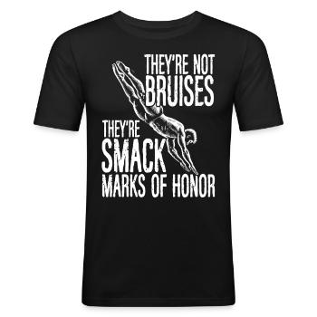 Tremplin Plongée Plongée Plongeurs - T-shirt près du corps Homme - noir - Devant - Nik (191cm)
