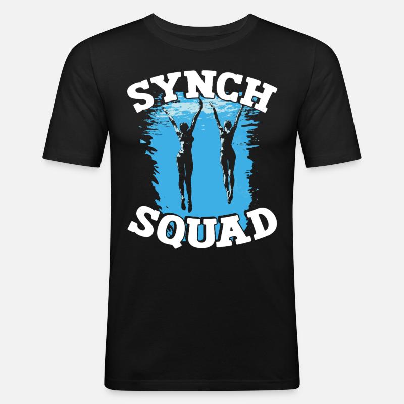 Synchronschwimmen Synchro Schwimmer - Männer Slim Fit T-Shirt - Schwarz