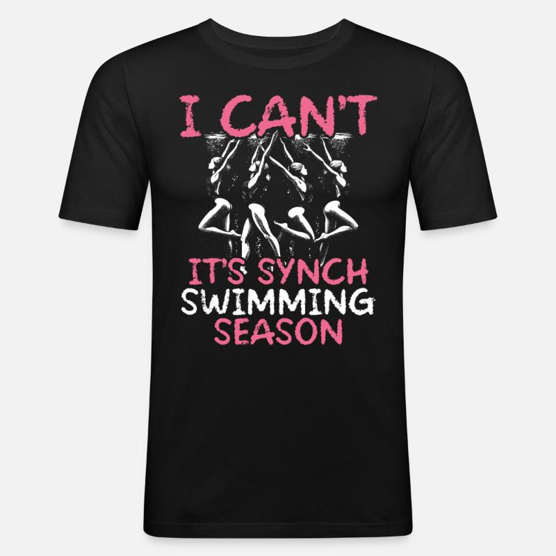 Synchronschwimmen Synchro Schwimmer - Männer Slim Fit T-Shirt - Schwarz