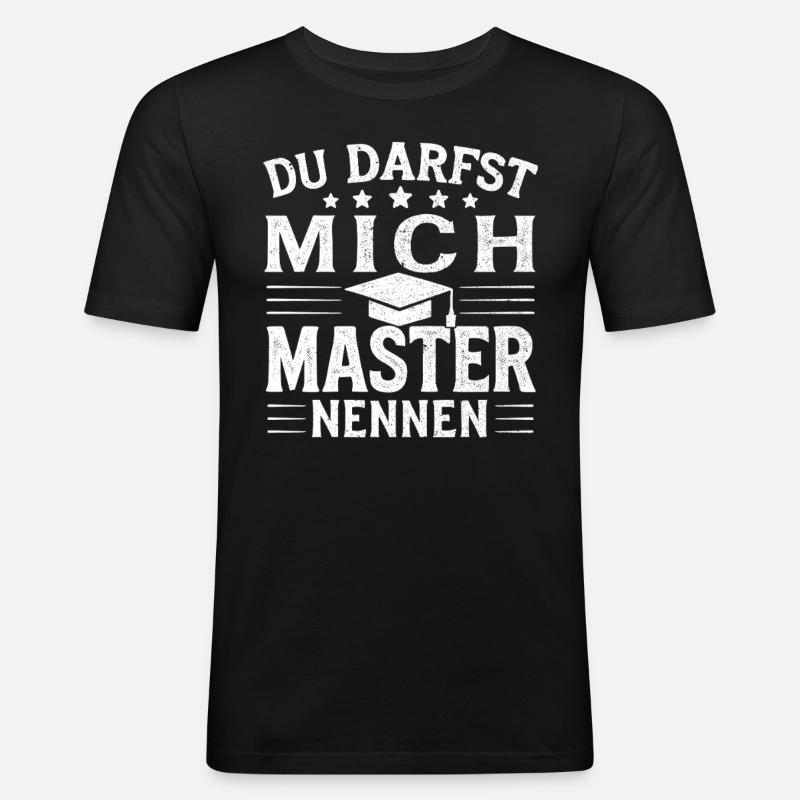 Master Abschluss Absolvent Masterabschluss Student - Männer Slim Fit T-Shirt - Schwarz