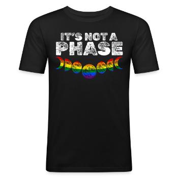 Love, Statement für Liebe, Gleichberechtigung und - Männer Slim Fit T-Shirt - Schwarz - Vorne - Nik (191cm)