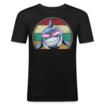 Transgender Trans LGBT Pride - Men's Slim Fit T-Shirt - black - Front - Nik (191cm)