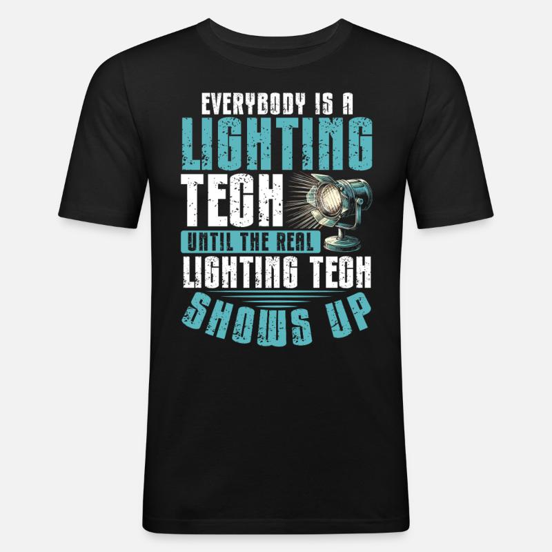Lichttechniker Beleuchtungstechniker Lichttechnik - Männer Slim Fit T-Shirt - Schwarz
