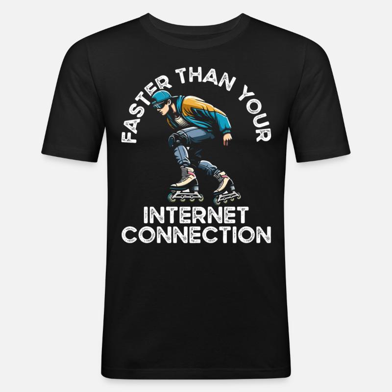 Inline Skating Rollerblading Inline Skates - Männer Slim Fit T-Shirt - Schwarz