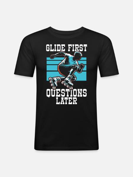 Inline Skating Rollerblading Inline Skates - Männer Slim Fit T-Shirt - Schwarz