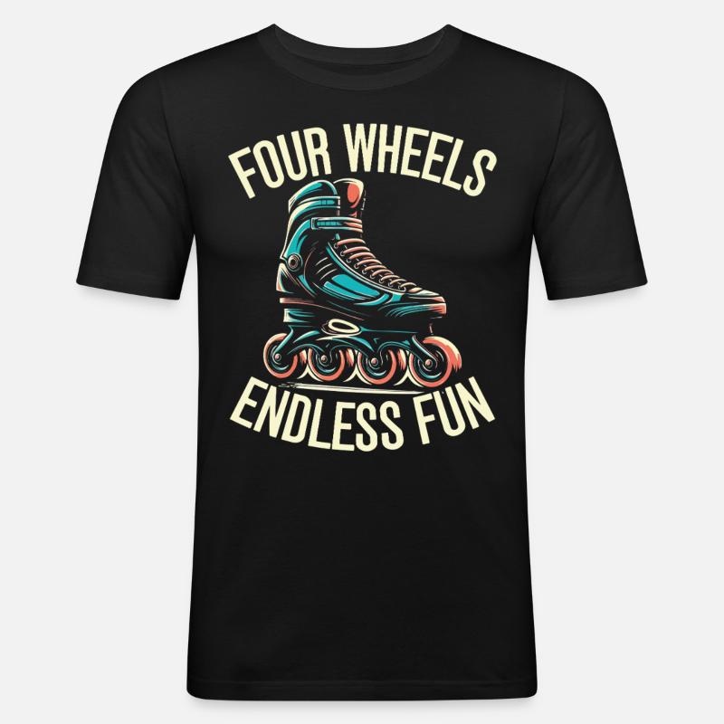 Inline Skating Rollerblading Inline Skates - Männer Slim Fit T-Shirt - Schwarz