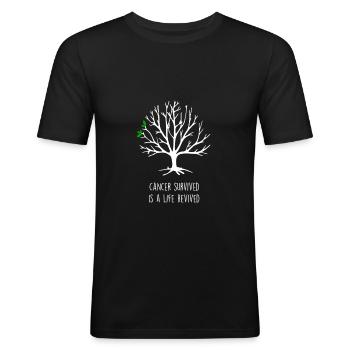 cancer survived cancer survivor - Men's Slim Fit T-Shirt - black - Front - Nik (191cm)