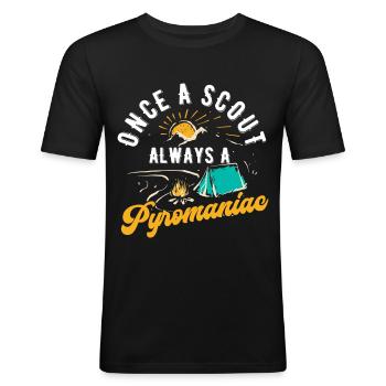 Scouting Geschenk - Männer Slim Fit T-Shirt - Schwarz - Vorne - Nik (191cm)