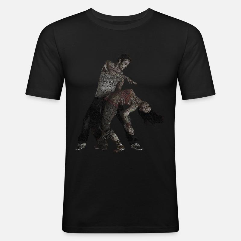 bachata dance geschichte geschenkidee - Männer Slim Fit T-Shirt - Schwarz