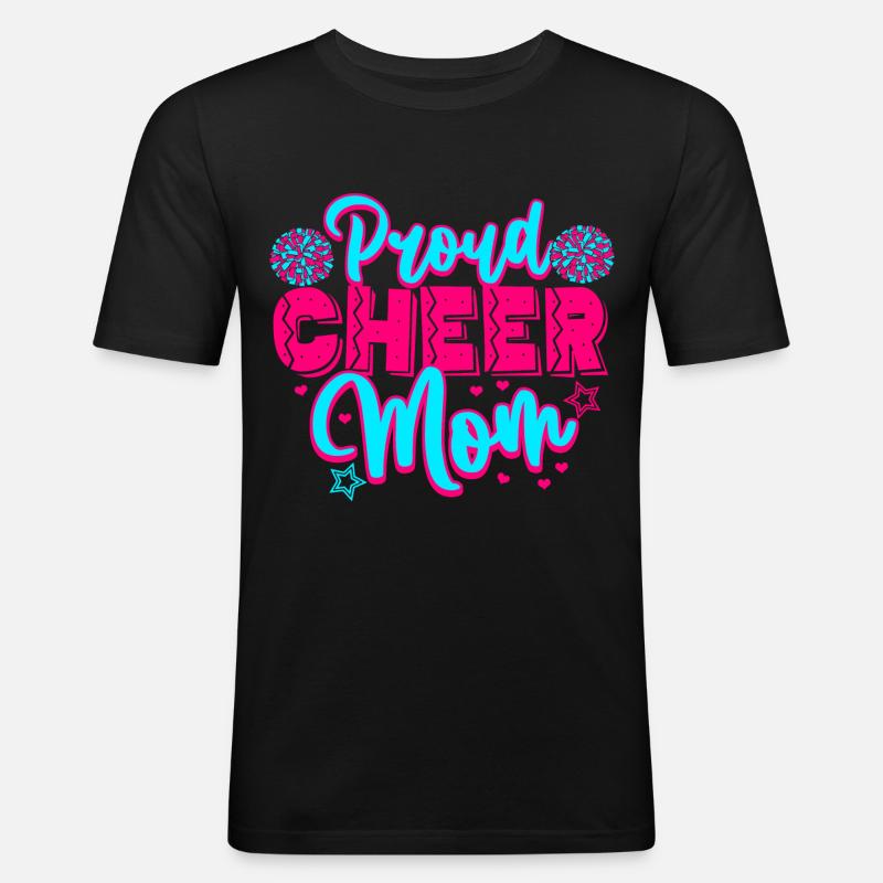 Cheerleading Mutter Cheerleader Eltern - Männer Slim Fit T-Shirt - Schwarz