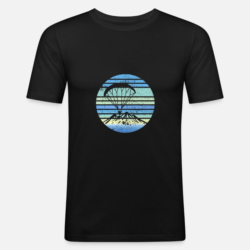 Paramotoring Retro Design - Männer Slim Fit T-Shirt - Schwarz