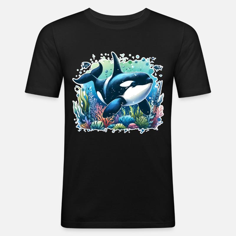 Orca Killer Whale - Men's Slim Fit T-Shirt - black