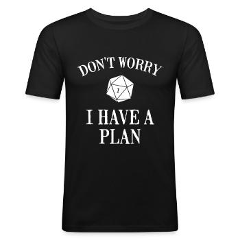 D20 Dice Tabletop RPG Roleplay Gamer Nerd Gift - Men's Slim Fit T-Shirt - black - Front - Nik (191cm)