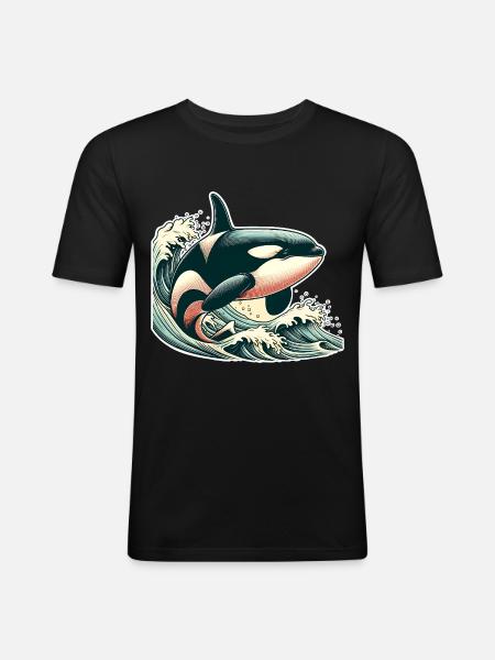Orca Killer Whale - Men's Slim Fit T-Shirt - black