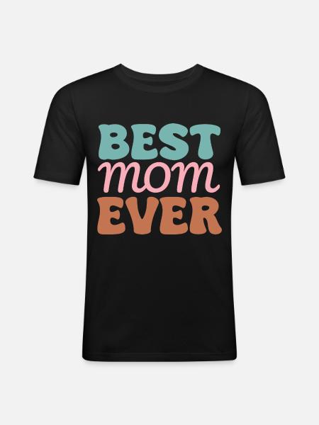 Mama - Männer Slim Fit T-Shirt - Schwarz