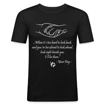 When it's too hard to look back .... - Men's Slim Fit T-Shirt - black - Front - Nik (191cm)