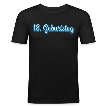 18. Geburtstag Geburtstagsgeschenk Geschenkidee - Männer Slim Fit T-Shirt - Schwarz - Vorne - Nik (191cm)