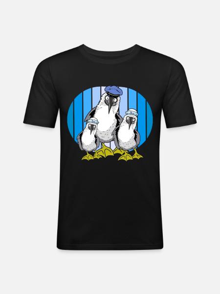 Havfugle, søfolk, måger, måger, maritime - Herre Slim Fit T-Shirt - sort