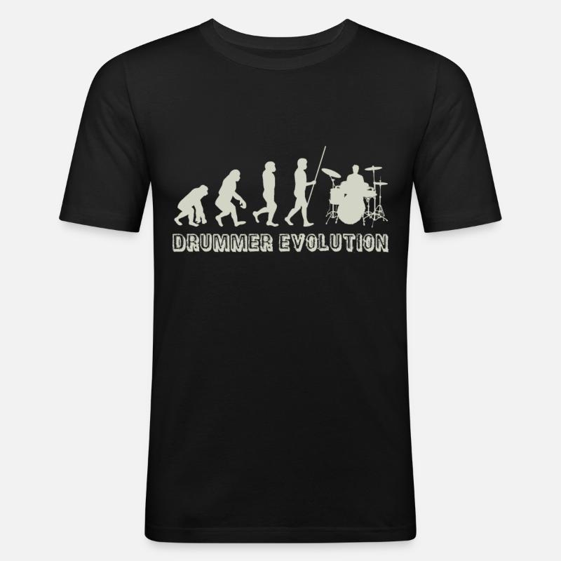 Evolution Drum Drummer - Men's Slim Fit T-Shirt - black