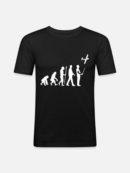 Modellflug Evolution - Männer Slim Fit T-Shirt - Schwarz