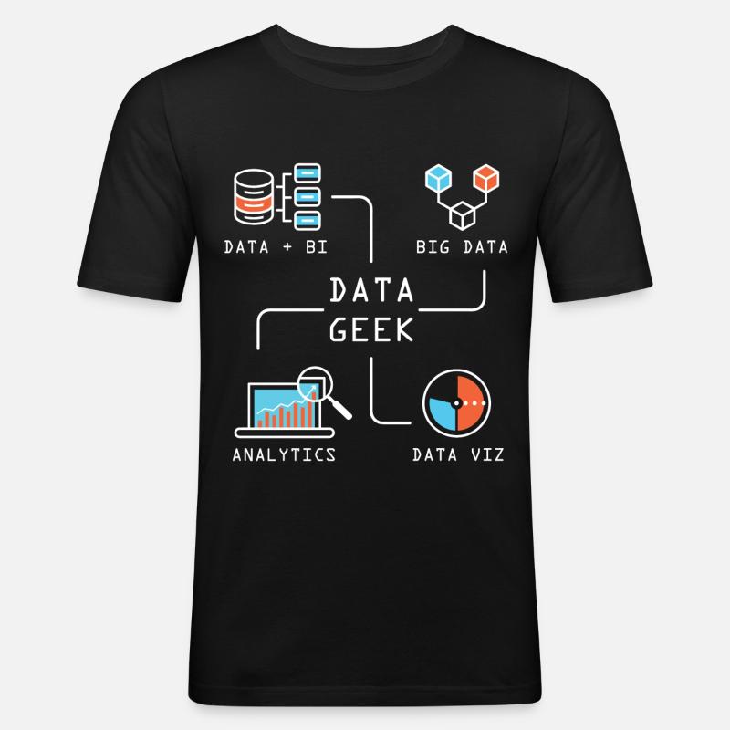 Data Geek Softwareentwickler - Männer Slim Fit T-Shirt - Schwarz