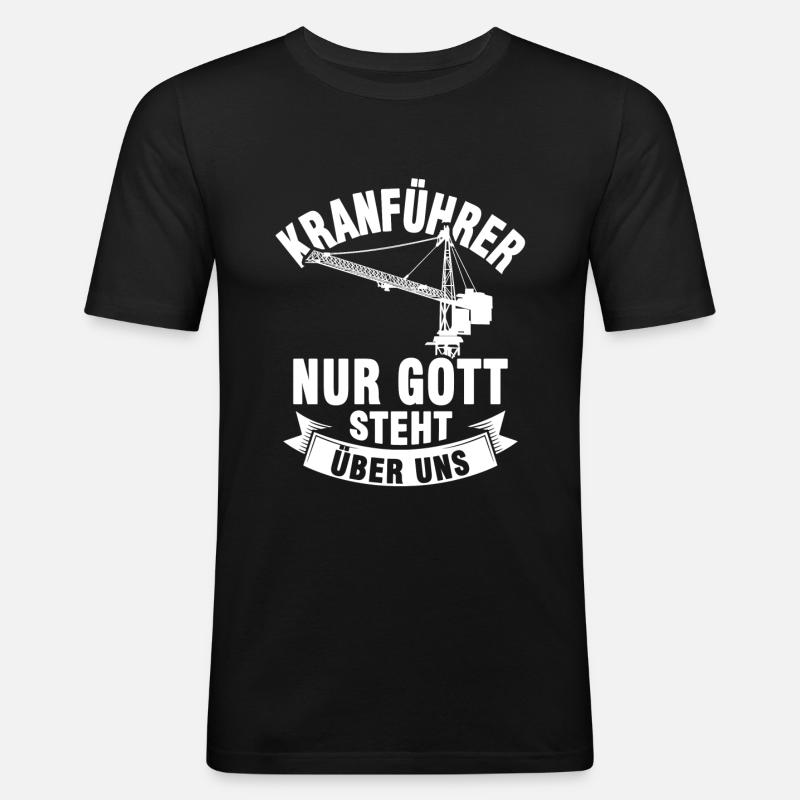 Kran Kranführer Baustelle - Männer Slim Fit T-Shirt - Schwarz