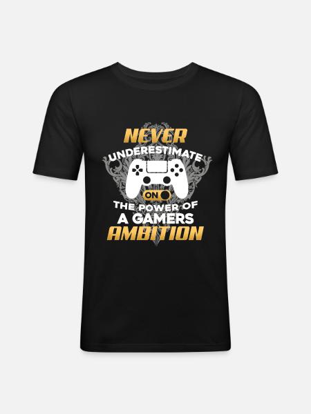 Gamer - T-shirt près du corps Homme - noir