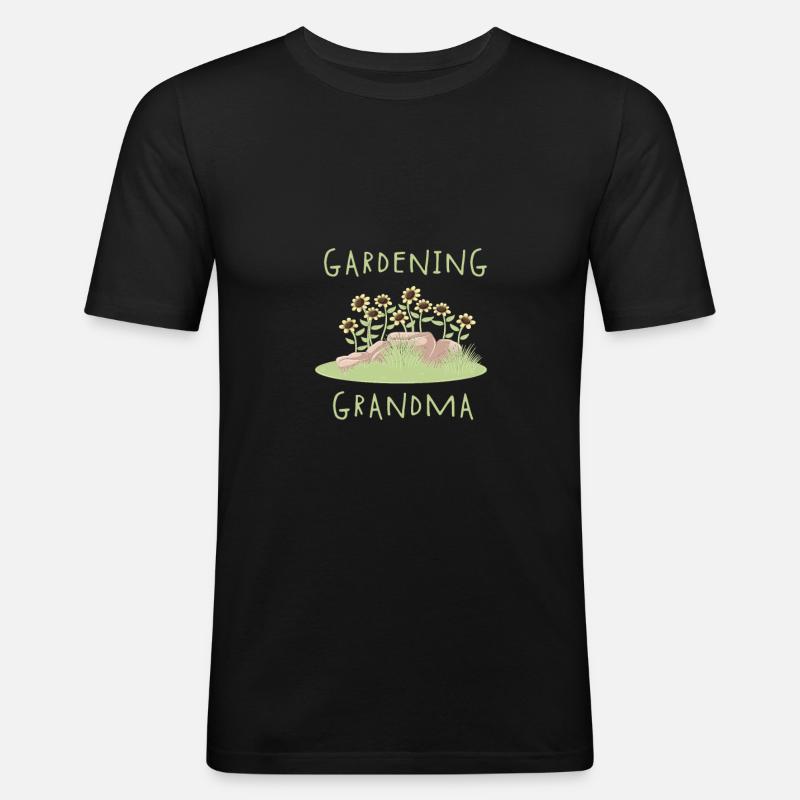 Ogrodnictwo Babcia - Obcisła koszulka męska - czarny