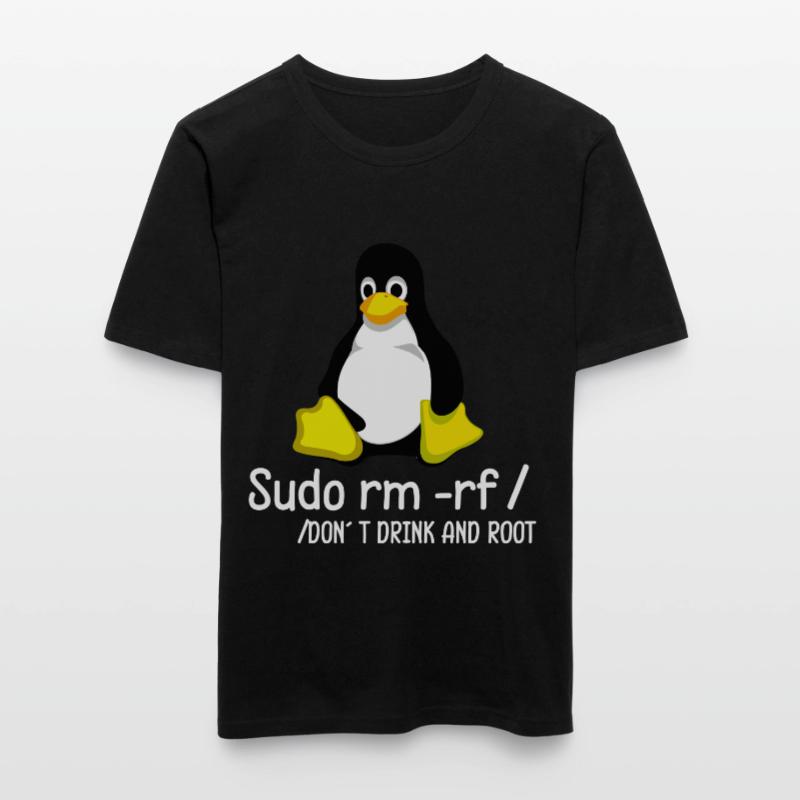 Sudo rm -rf / Programmierer Tux Pinguin Coding Männer Slim Fit T-Shirt