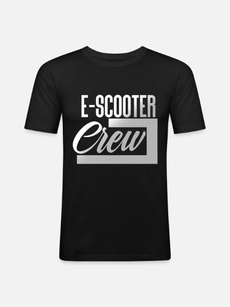 E Scooter Roller Elektroroller - Männer Slim Fit T-Shirt - Schwarz