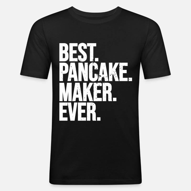 Bester Pfannkuchen Macher - Männer Slim Fit T-Shirt - Schwarz