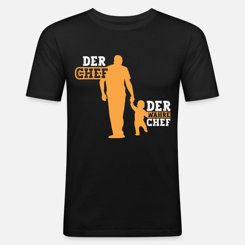 Der Chef der wahre Chef - Männer Slim Fit T-Shirt - Schwarz