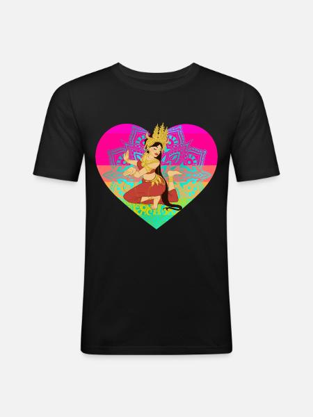 Dancer Asia India Thailand Heart Holiday - Men's Slim Fit T-Shirt - black