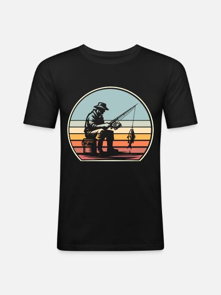 Pêche Pêcheurs Pêche - T-shirt près du corps Homme - noir