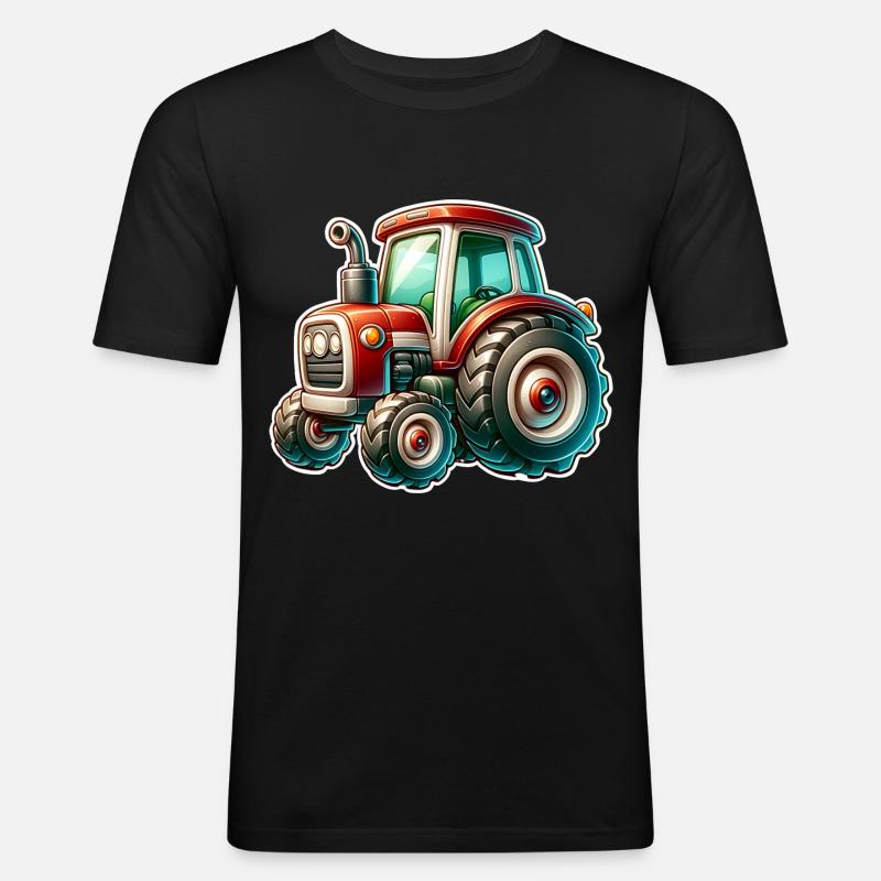 Traktor - Männer Slim Fit T-Shirt - Schwarz