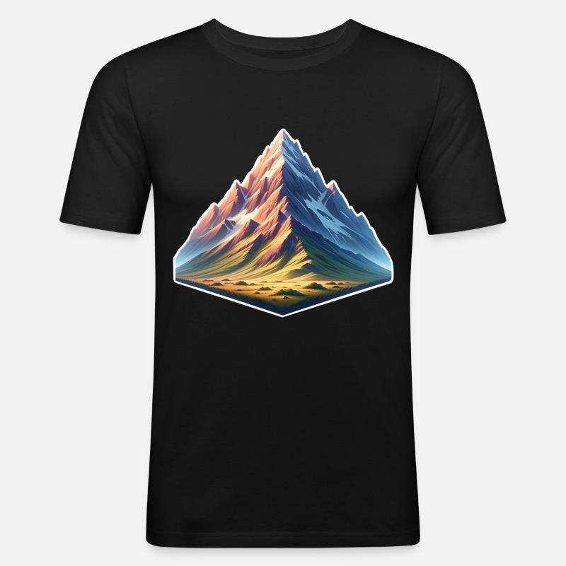 Berg - Männer Slim Fit T-Shirt - Schwarz