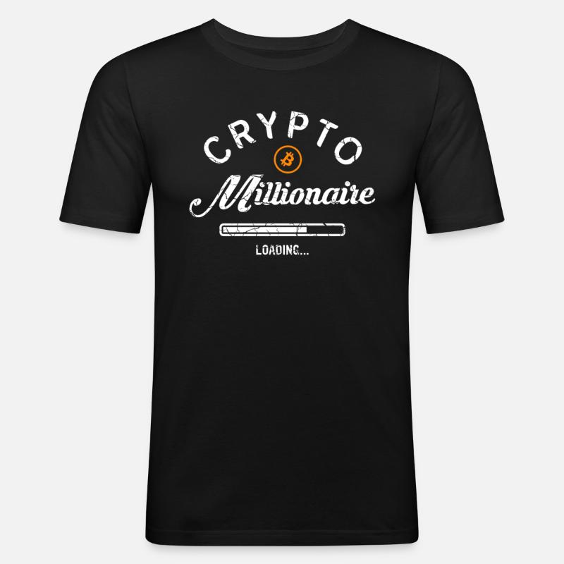 Crypto Millionaire Loading - Männer Slim Fit T-Shirt - Schwarz