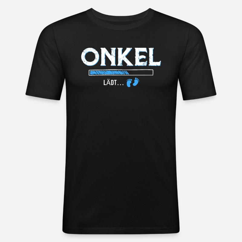 Onkel lädt - Männer Slim Fit T-Shirt - Schwarz