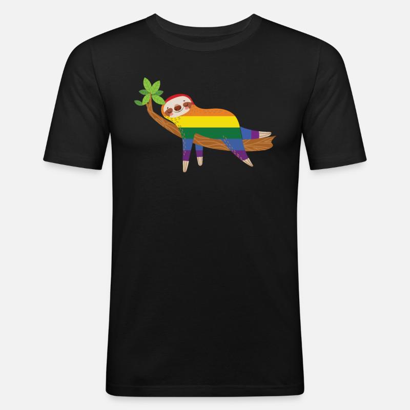 Sloth Pride - Men's Slim Fit T-Shirt - black