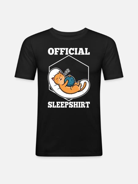 Official sleep shirt cat - Men's Slim Fit T-Shirt - black