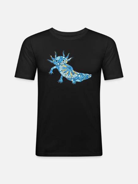 Mandala Axolotl Geometry Pattern - Men's Slim Fit T-Shirt - black