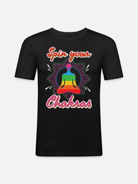 Spin Your Chakras - Men's Slim Fit T-Shirt - black