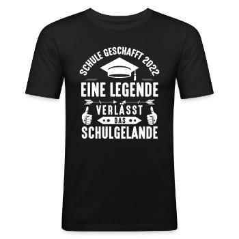 Schulabschluss Abitur Realschule Hauptschule - Männer Slim Fit T-Shirt - Schwarz - Vorne - Nik (191cm)