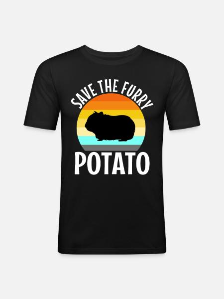Save The Furry Potato - T-shirt près du corps Homme - noir