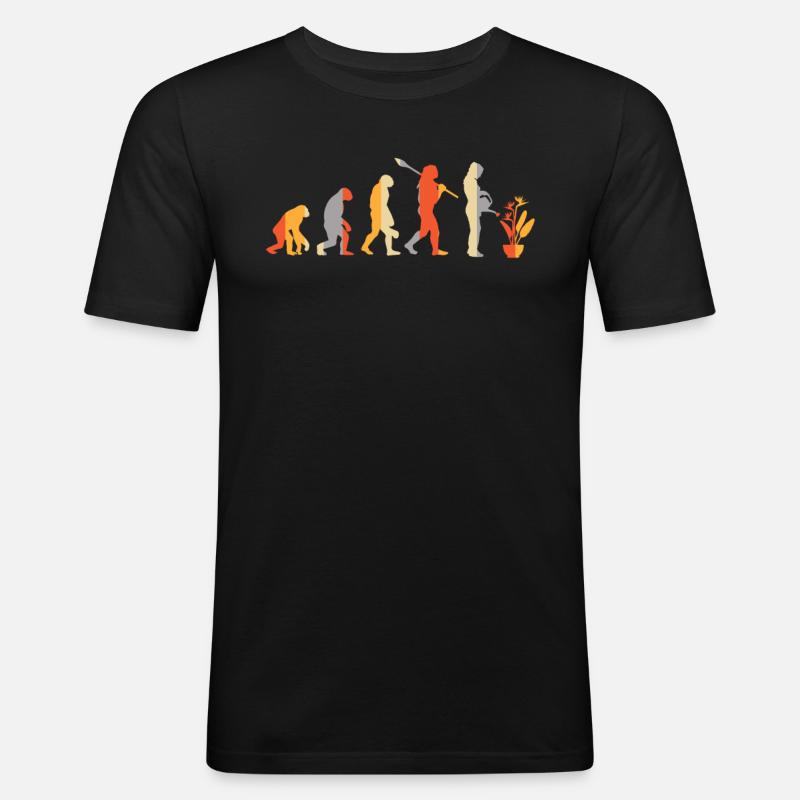 Evolution Gärtnerin Pflanze Gießkanne Strelizien - Männer Slim Fit T-Shirt - Schwarz