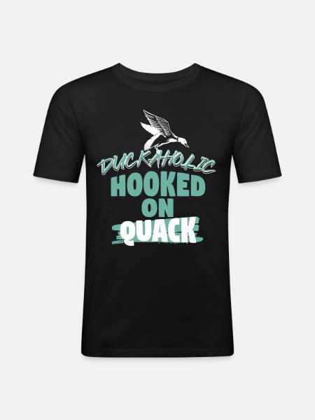 Duckaholic Hooked On Quack - Men's Slim Fit T-Shirt - black