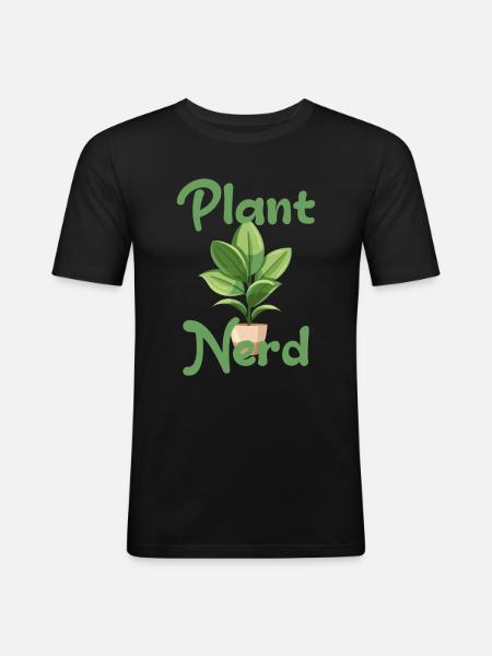Plant Nerd - Men's Slim Fit T-Shirt - black